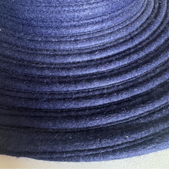 Vintage Navy Blue Wool Wide Brim Women's Hat - Picture 4 of 8